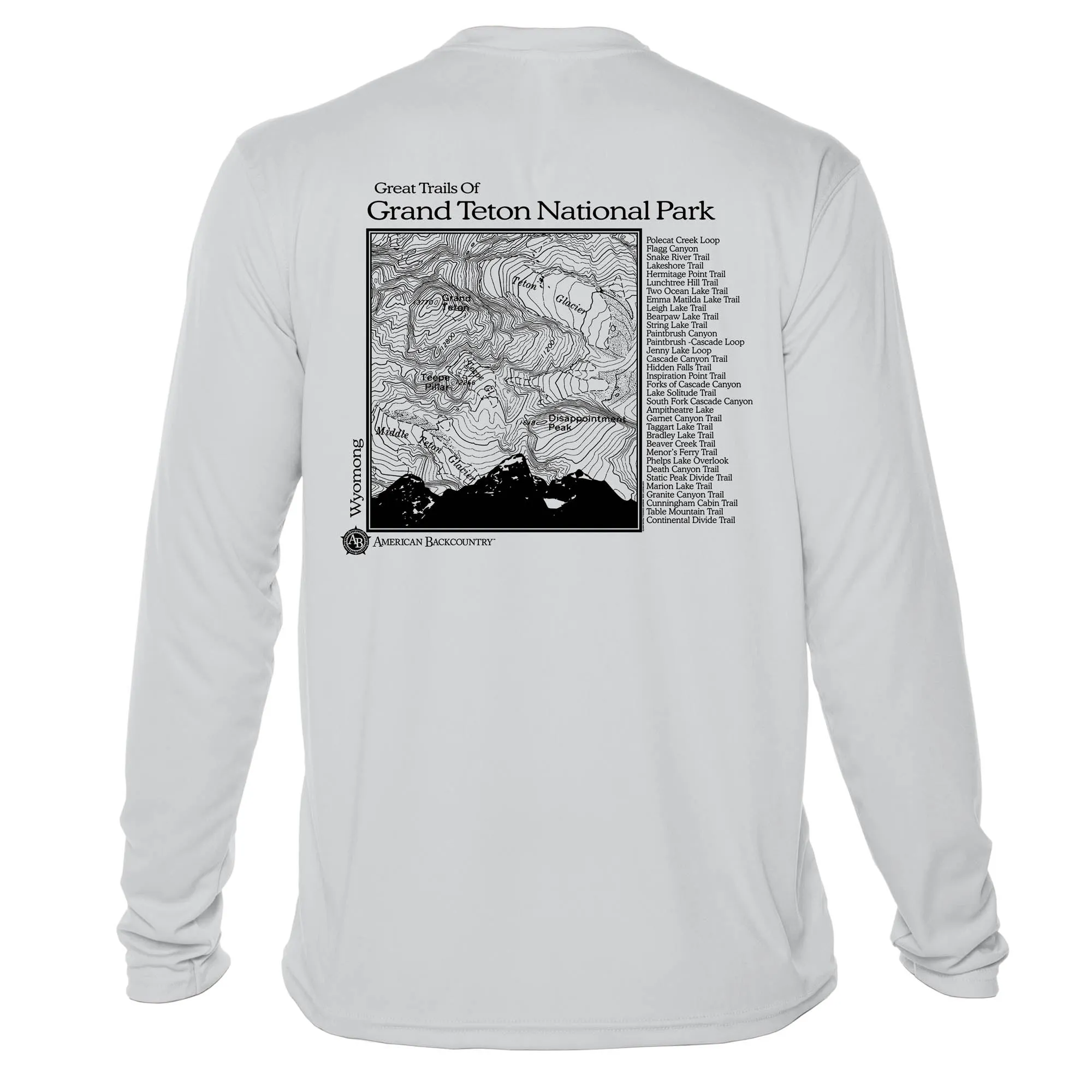 Grand Teton National Park Great Trails Long Sleeve Microfiber Men's T-Shirt