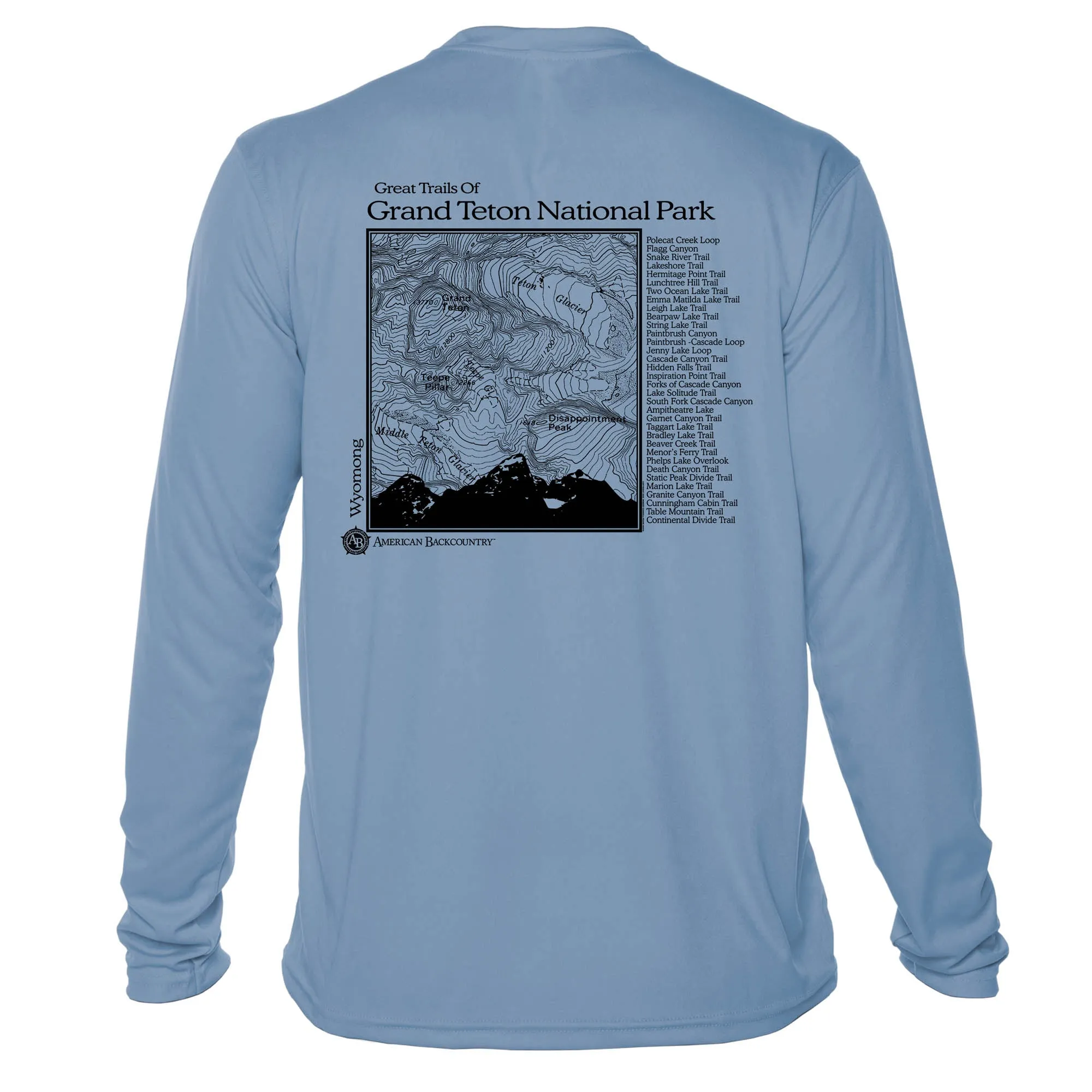 Grand Teton National Park Great Trails Long Sleeve Microfiber Men's T-Shirt