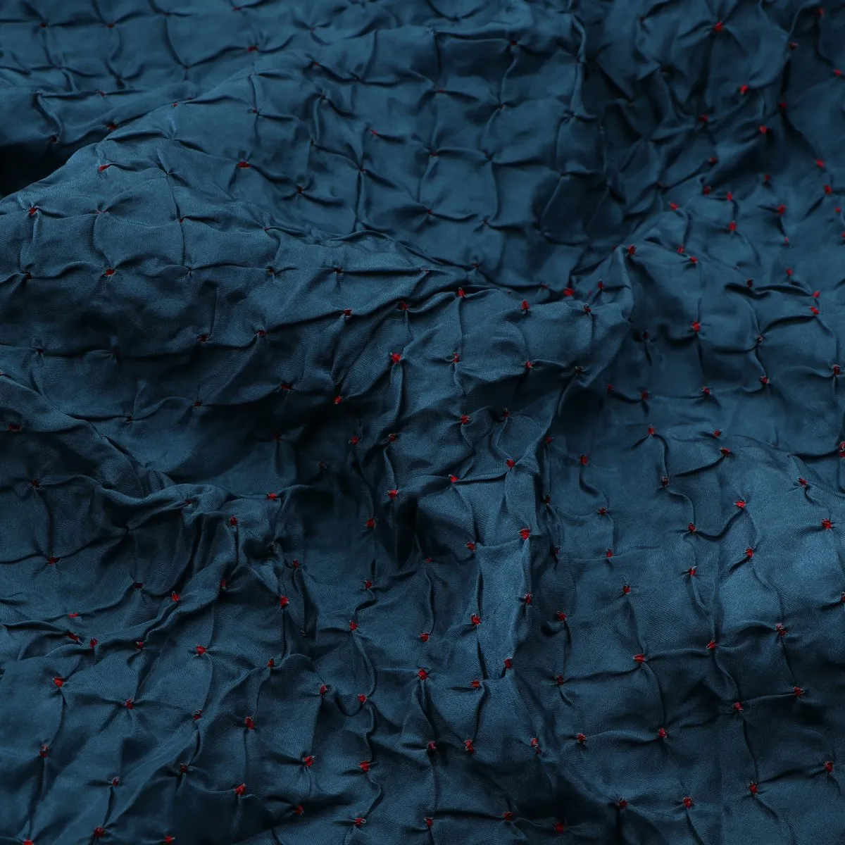 Handwoven Navy Blue Bandhani Habutai Silk Sari - WIIAJB268 121(4)
