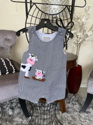 Infant Boys Cow Appliquéd Romper