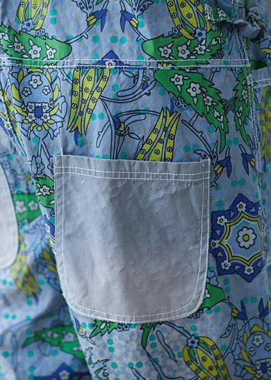 Italian cotton trousers Vintage Summer Fashion Bleached Cotton Overalls