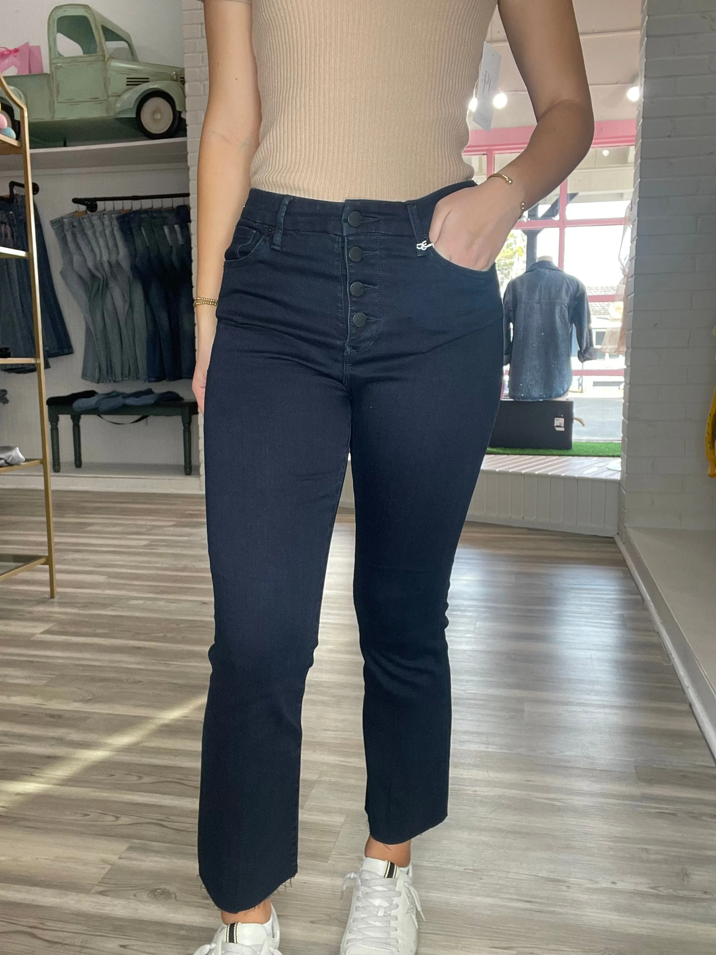 Jeanne Super High Rise Cropped Flare - Yorkville [Dear John Denim]