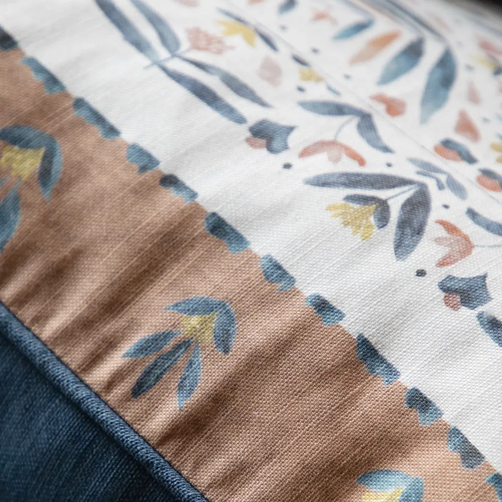 Kari Printed Piped Cushion Terracotta