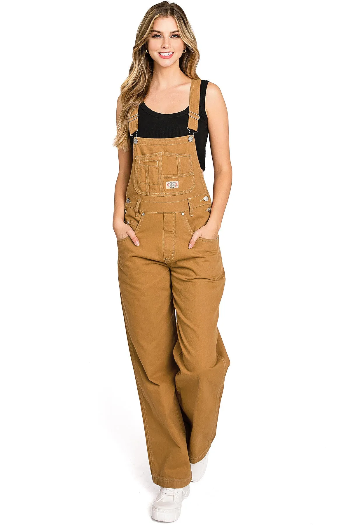 Lana Roux 90s Retro Dungaree Utility Twill Overalls