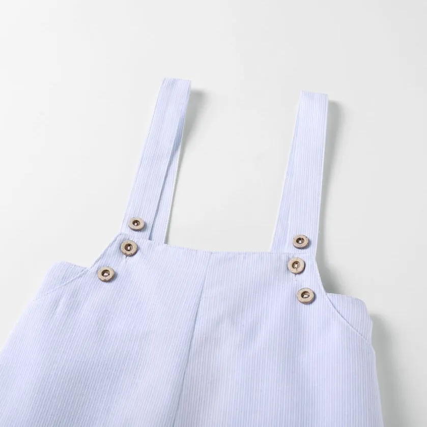 Light Blue Pinstripe Boys Overalls