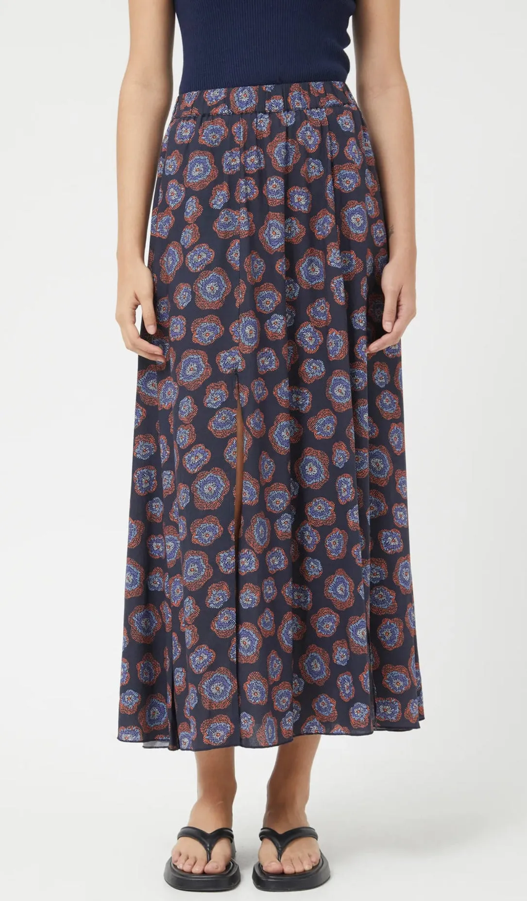 Long Floral Printed Skirt