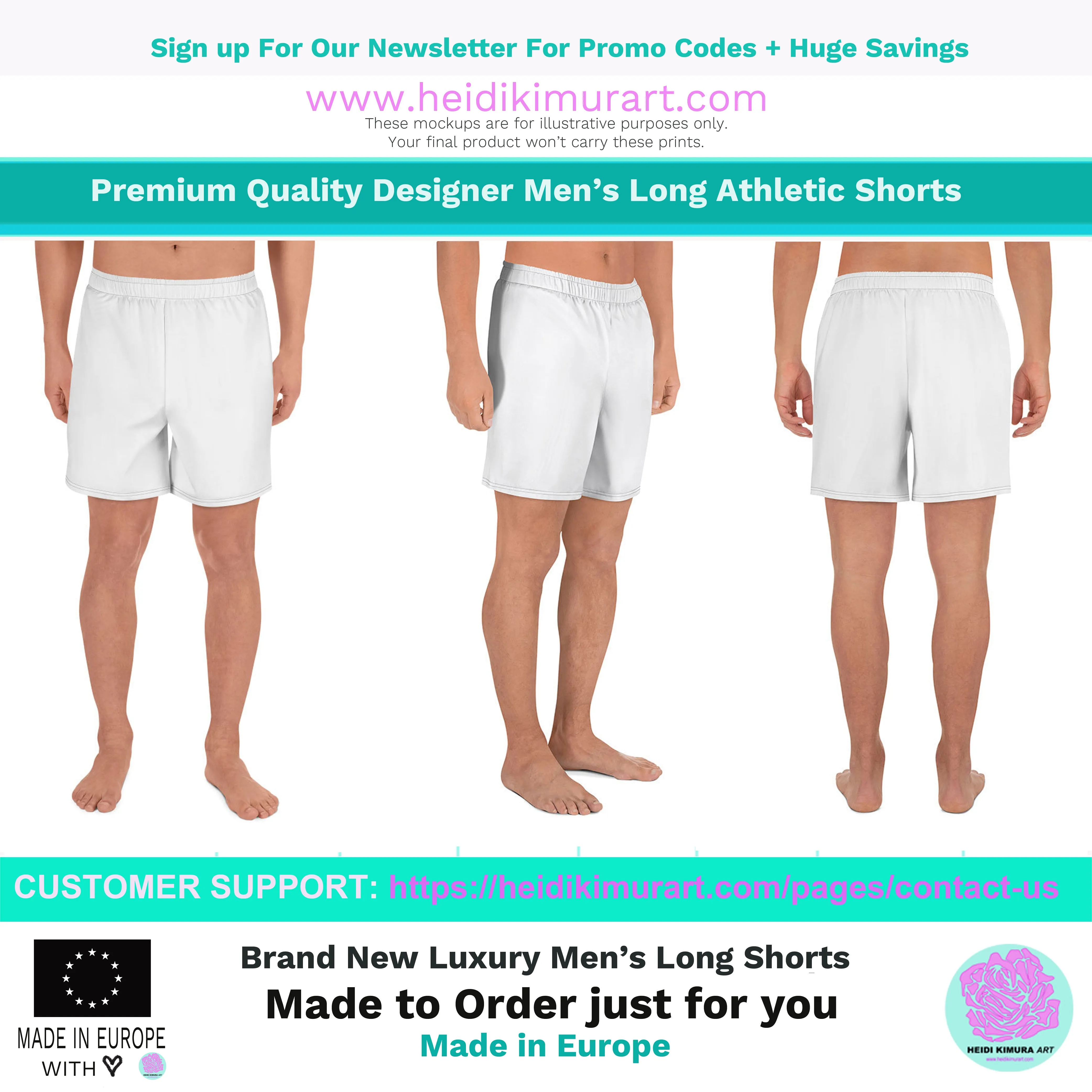 Marbled Men's Athletic Long Shorts, Black Marble Print Short Pants For Men -Made in USA/MX/EU
