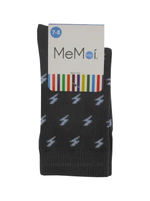 Memoi Lightning Bolt Boys Crew Sock MK-156