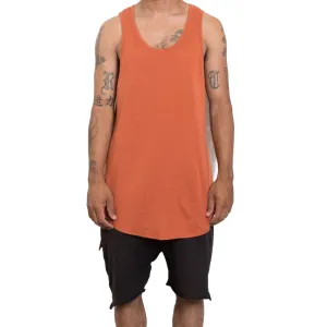 Mens Hi-Low Rust Tank Top Sleeveless Shirt