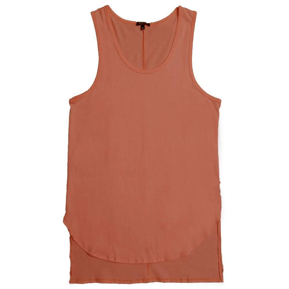 Mens Hi-Low Rust Tank Top Sleeveless Shirt