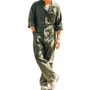 Men's Solid Multi-Pocket Overalls 28406753Y