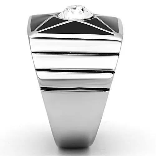 Mens Star Gem Stainless Steel Synthetic Crystal Rings