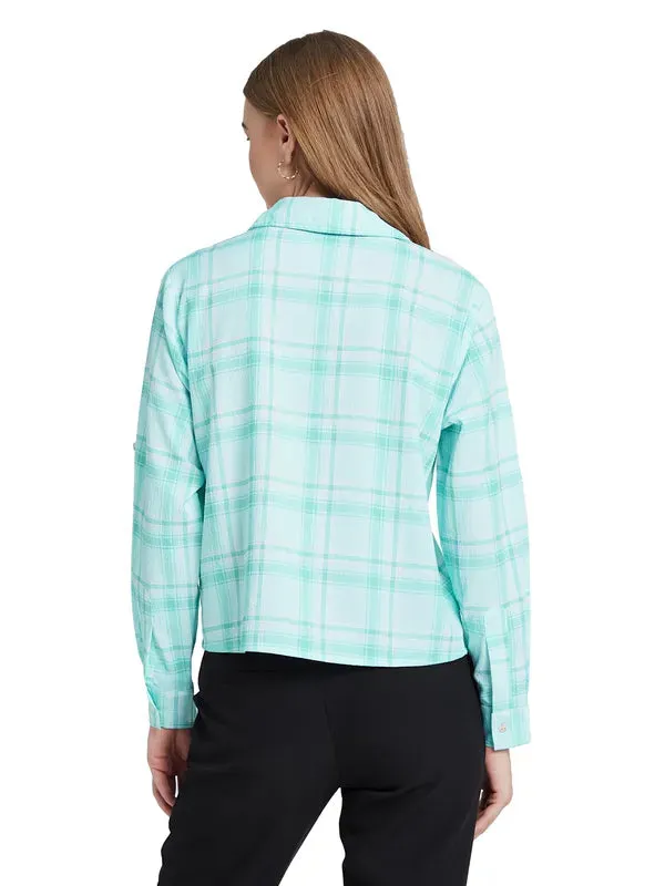 Mettle Women Tartan Checks Opaque Checked Casual Shirt