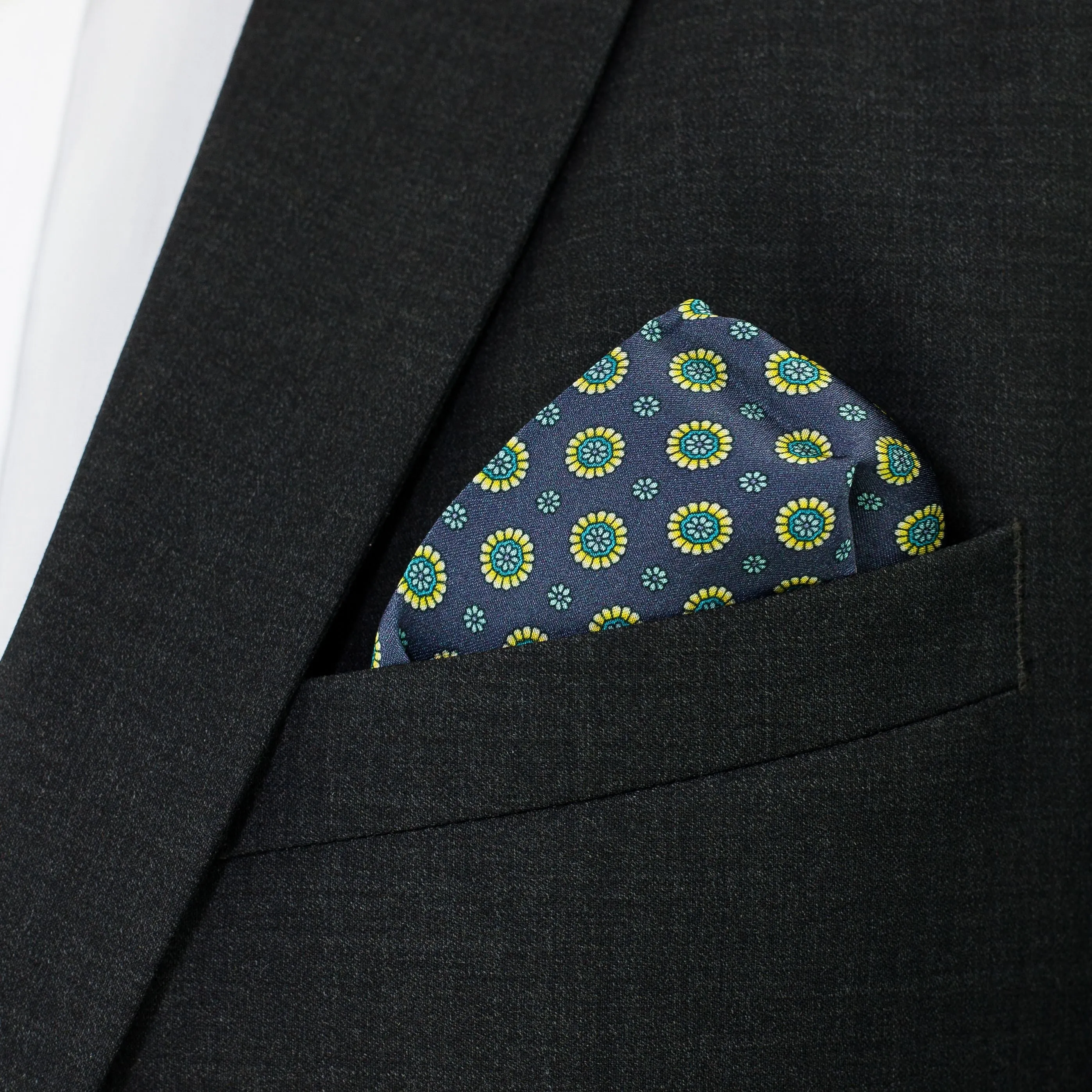 Navy Silk Pocket Square