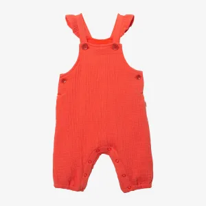 Newborn girls' red overalls