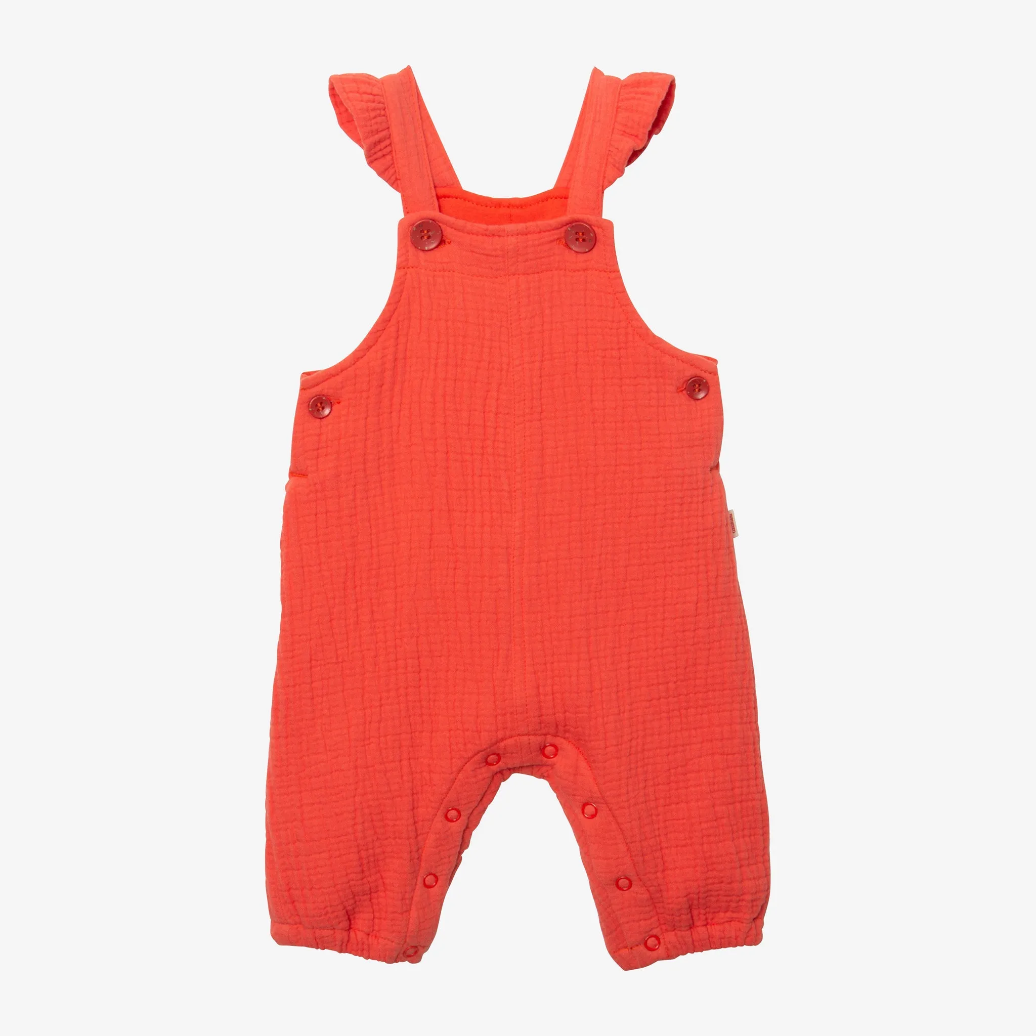 Newborn girls' red overalls