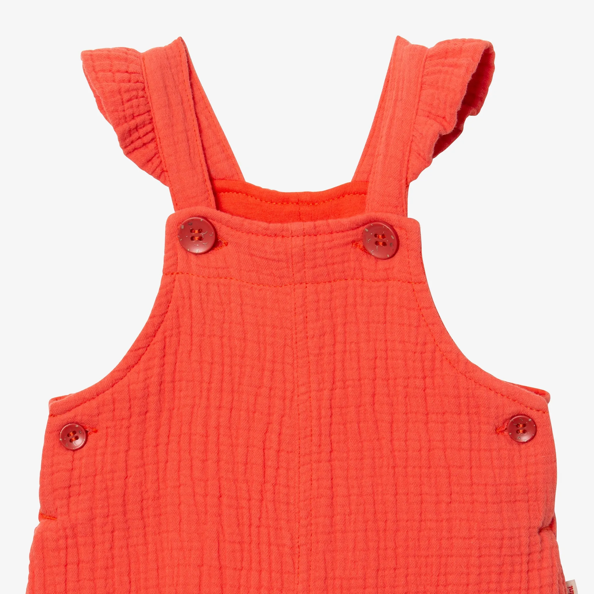 Newborn girls' red overalls