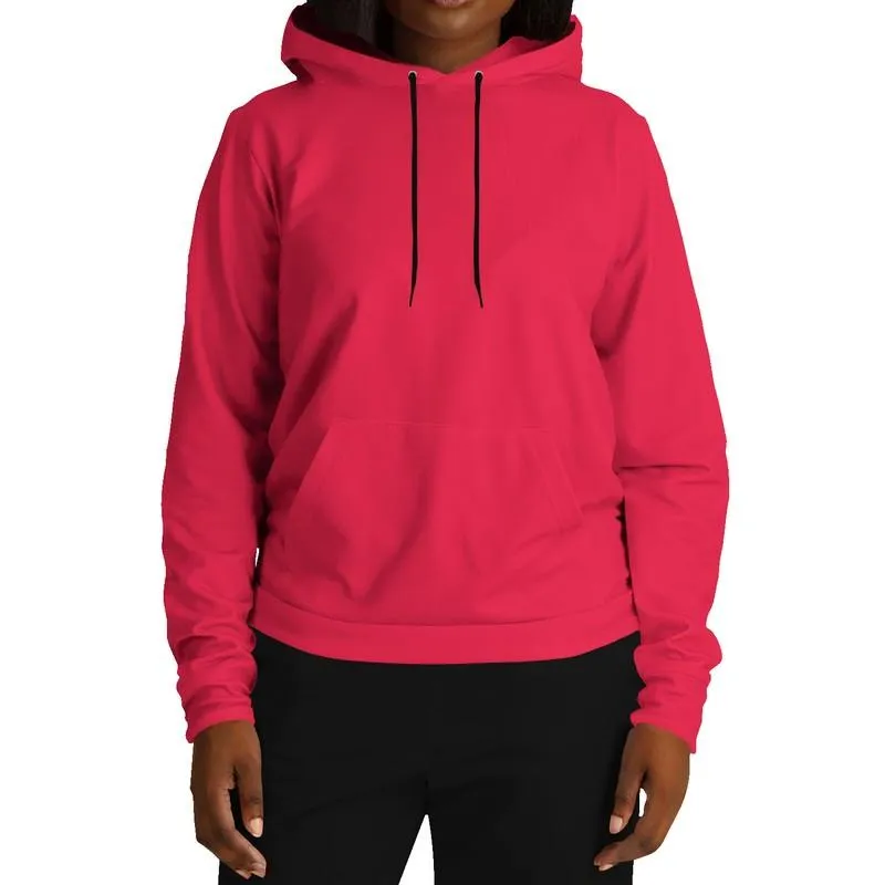Pink Red Hoodie | Unisex | with PLUS sizes | Bright Pure Pink Red | C0M100Y75K0