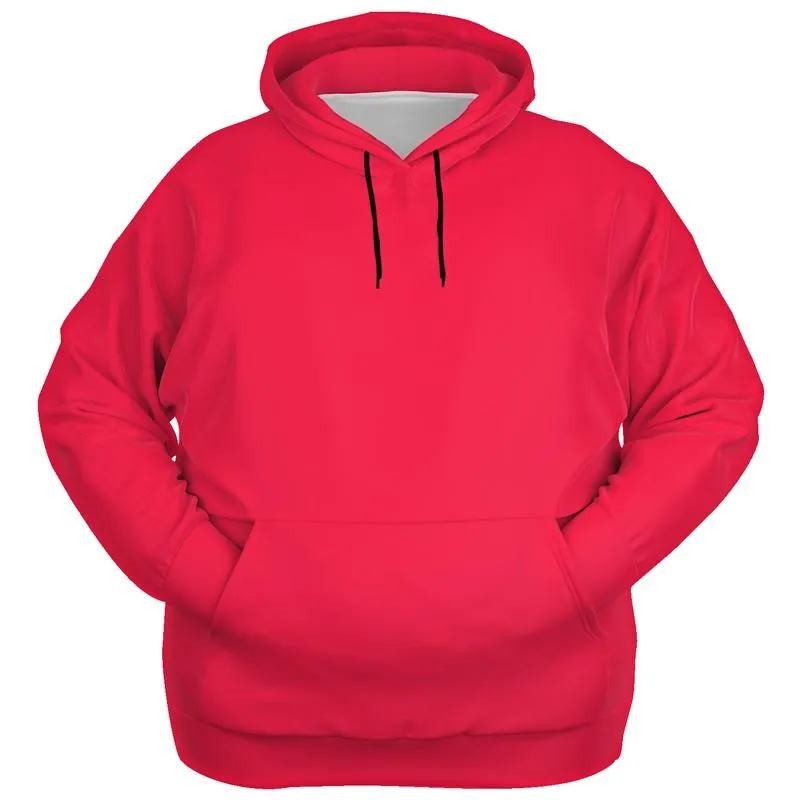 Pink Red Hoodie | Unisex | with PLUS sizes | Bright Pure Pink Red | C0M100Y75K0