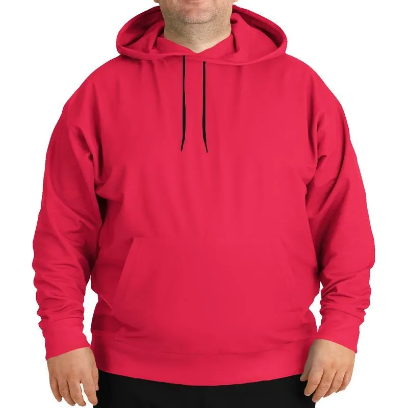 Pink Red Hoodie | Unisex | with PLUS sizes | Bright Pure Pink Red | C0M100Y75K0