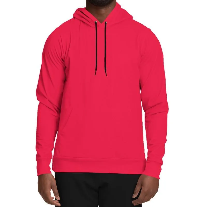 Pink Red Hoodie | Unisex | with PLUS sizes | Bright Pure Pink Red | C0M100Y75K0