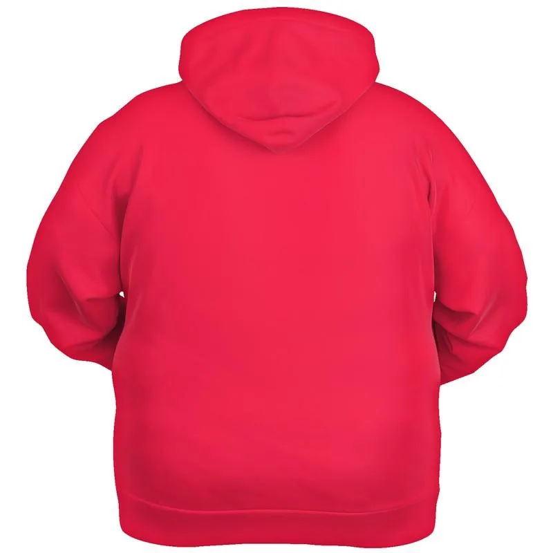 Pink Red Hoodie | Unisex | with PLUS sizes | Bright Pure Pink Red | C0M100Y75K0