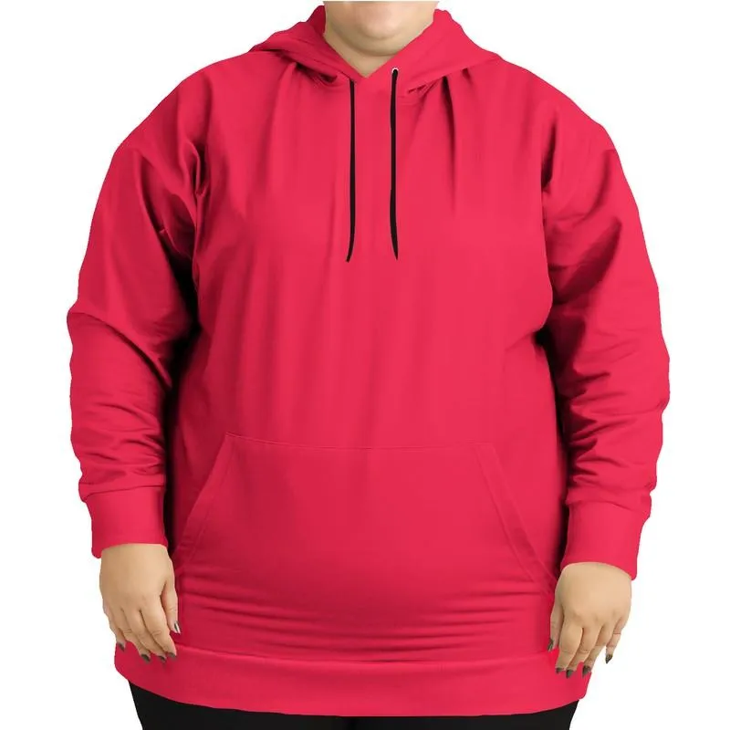 Pink Red Hoodie | Unisex | with PLUS sizes | Bright Pure Pink Red | C0M100Y75K0