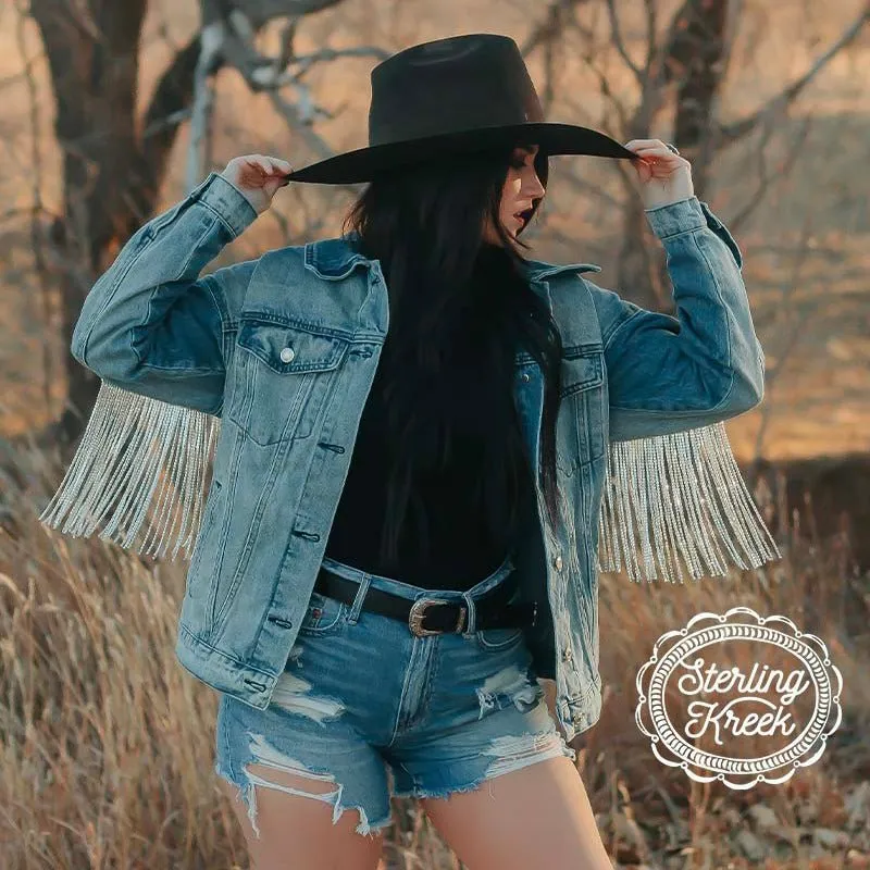 Plus Rhinestone Rodeo Denim Jacket*