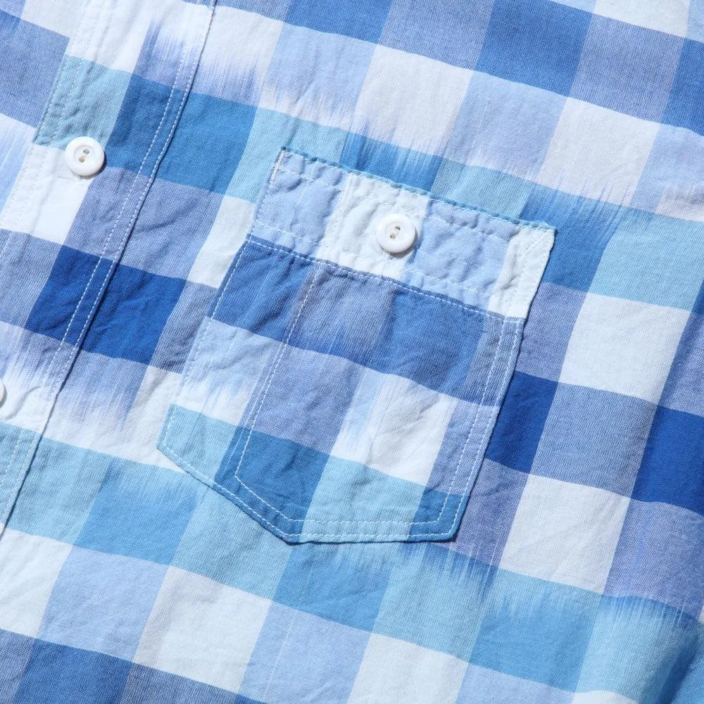 Post Overalls St. Louis Ikat Check Shirt Blue