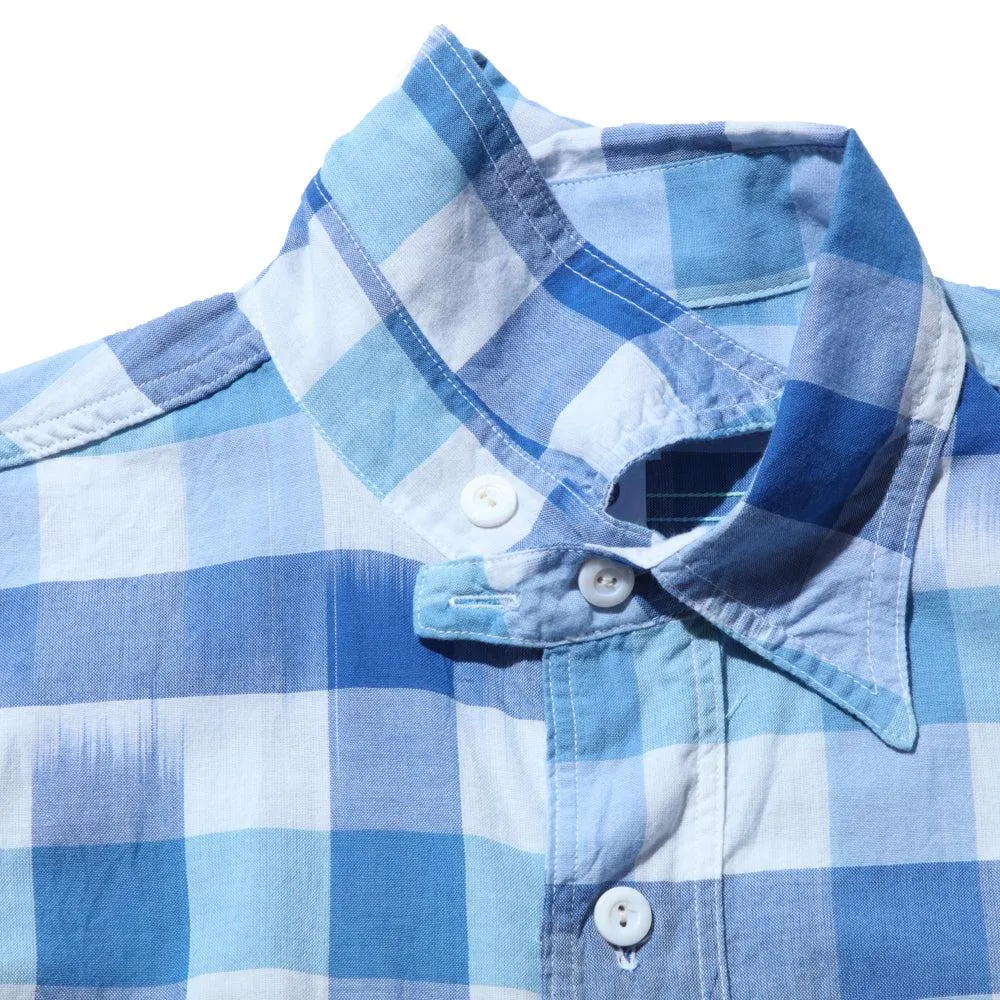 Post Overalls St. Louis Ikat Check Shirt Blue