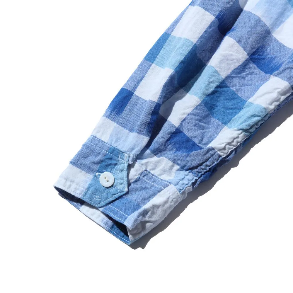 Post Overalls St. Louis Ikat Check Shirt Blue