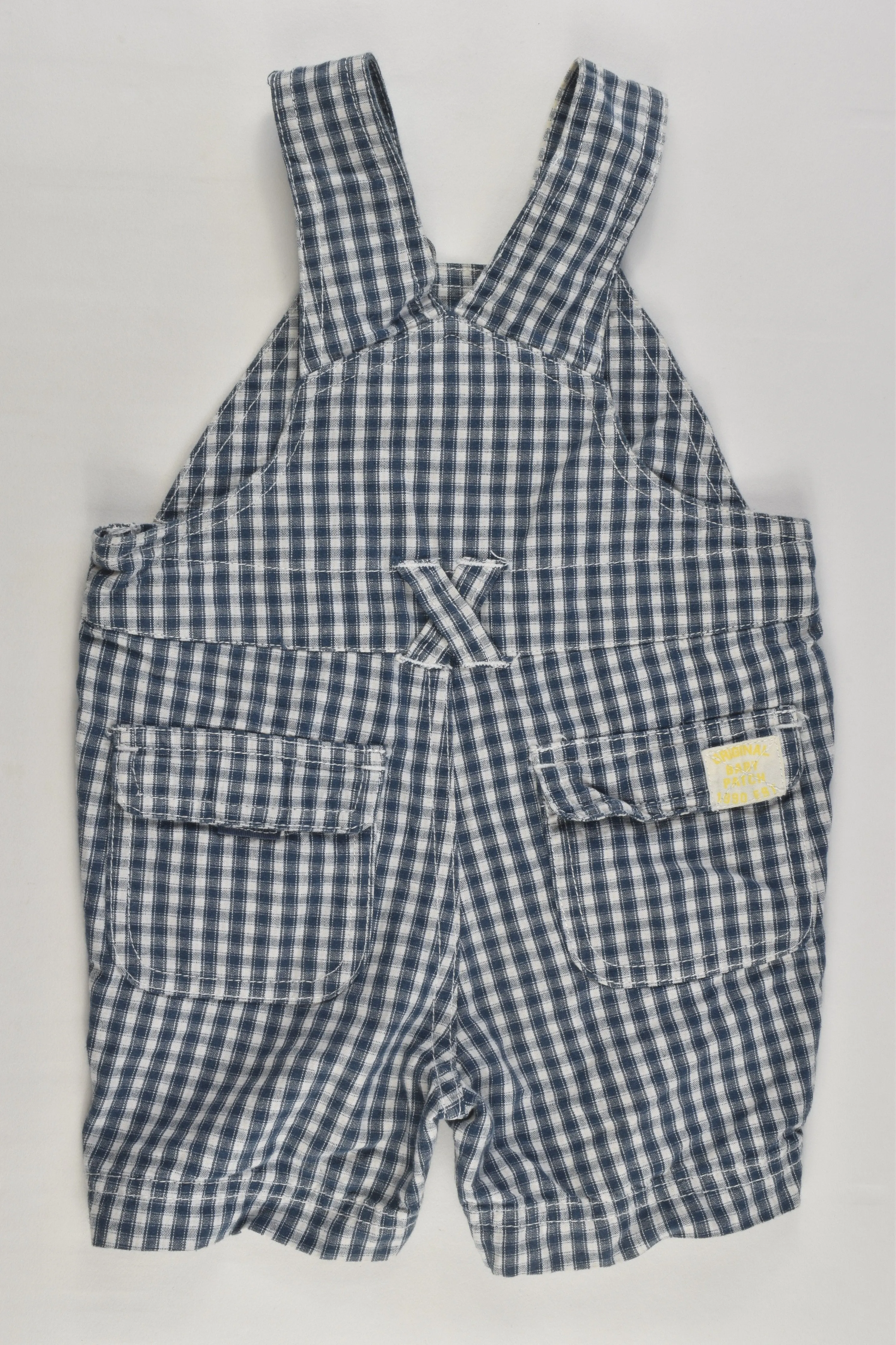 Pumpkin Patch Size 00 (3-6 months) Checked Short Overalls