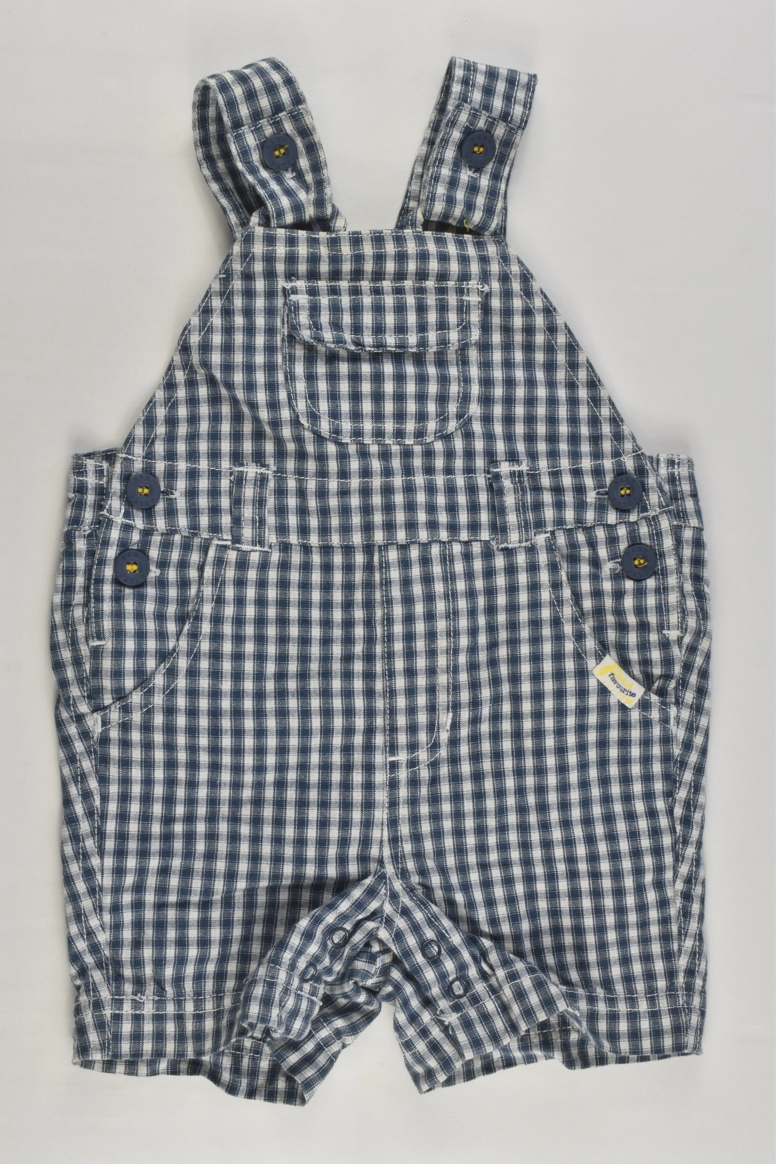 Pumpkin Patch Size 00 (3-6 months) Checked Short Overalls