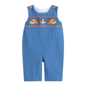 PUMPKIN SMOCKED OVERALLS
