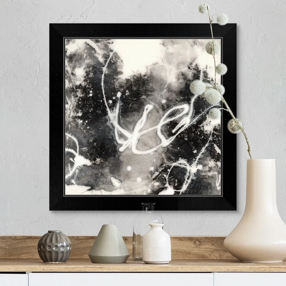 "Achromic Whispers I" Black Framed Print