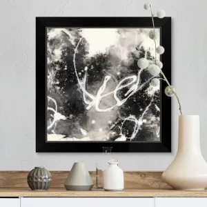 "Achromic Whispers I" Black Framed Print
