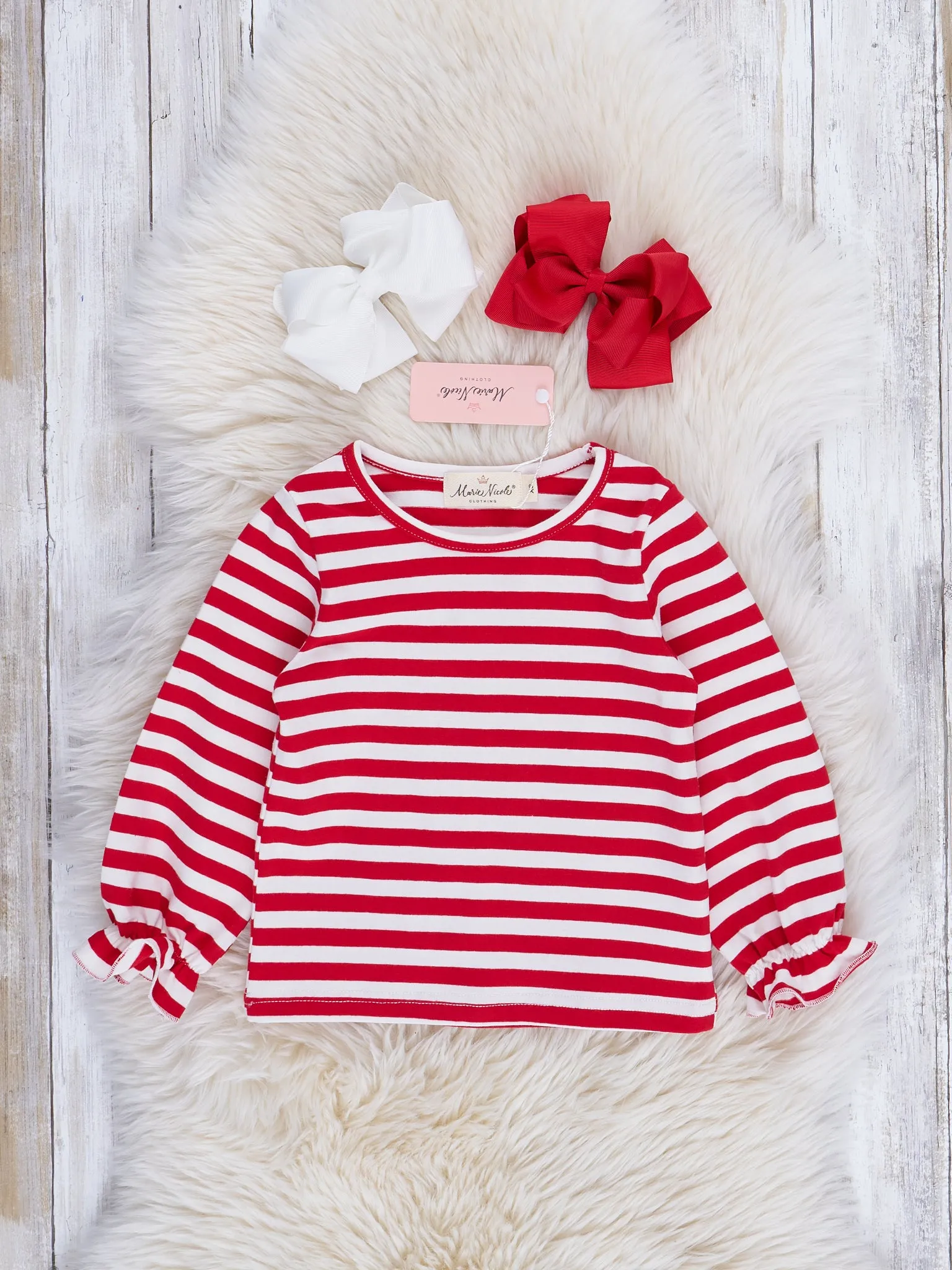 Red & White Striped Santa Overalls Set
