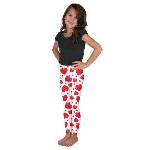 Red Heart Shaped Balloons Kid's Leggings