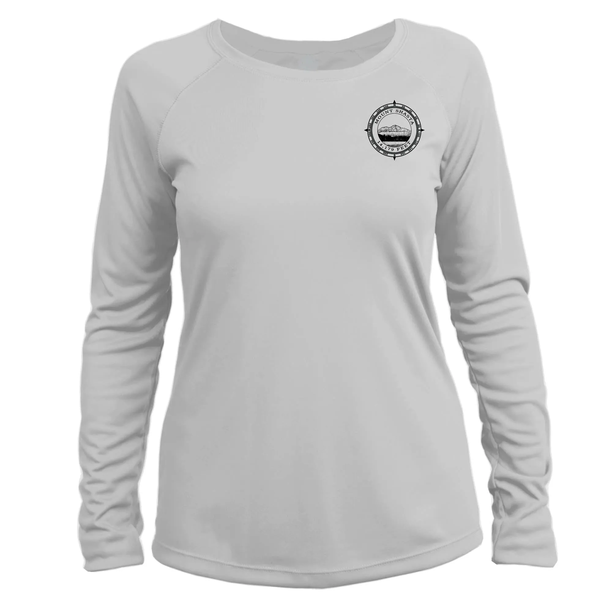 Retro Compass Mount Shasta Long Sleeve Microfiber Women's T-Shirt
