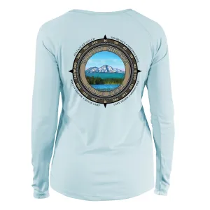 Retro Compass Mount Shasta Long Sleeve Microfiber Women's T-Shirt