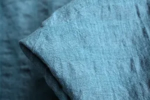 Self Check Teal Washed Linen
