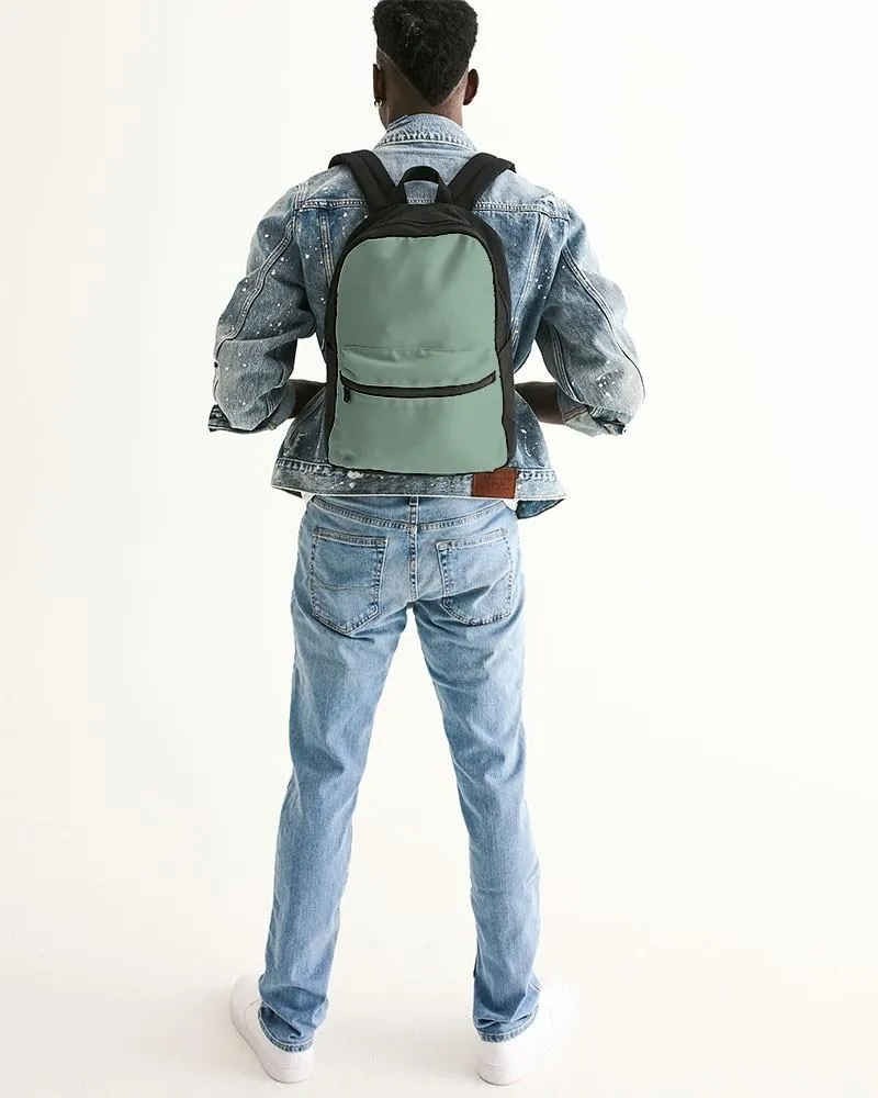 Shaded Pale Pastel Green Gray Canvas Backpack | C30M0Y30K30