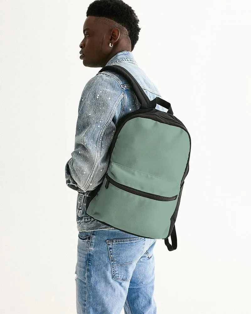 Shaded Pale Pastel Green Gray Canvas Backpack | C30M0Y30K30