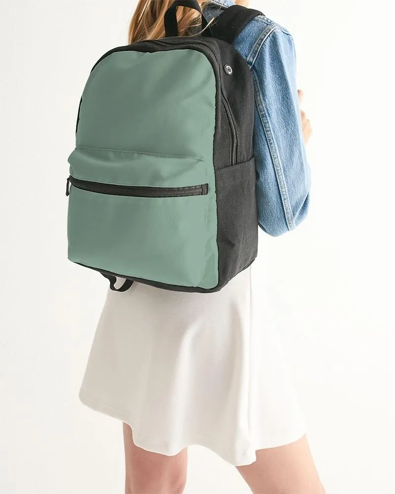 Shaded Pale Pastel Green Gray Canvas Backpack | C30M0Y30K30