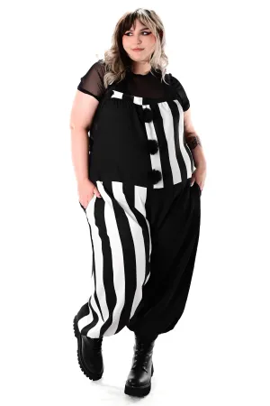 Side Show Overalls - White/Black - No Restock! - XS/Small/Medium/Large left! FINAL SALE