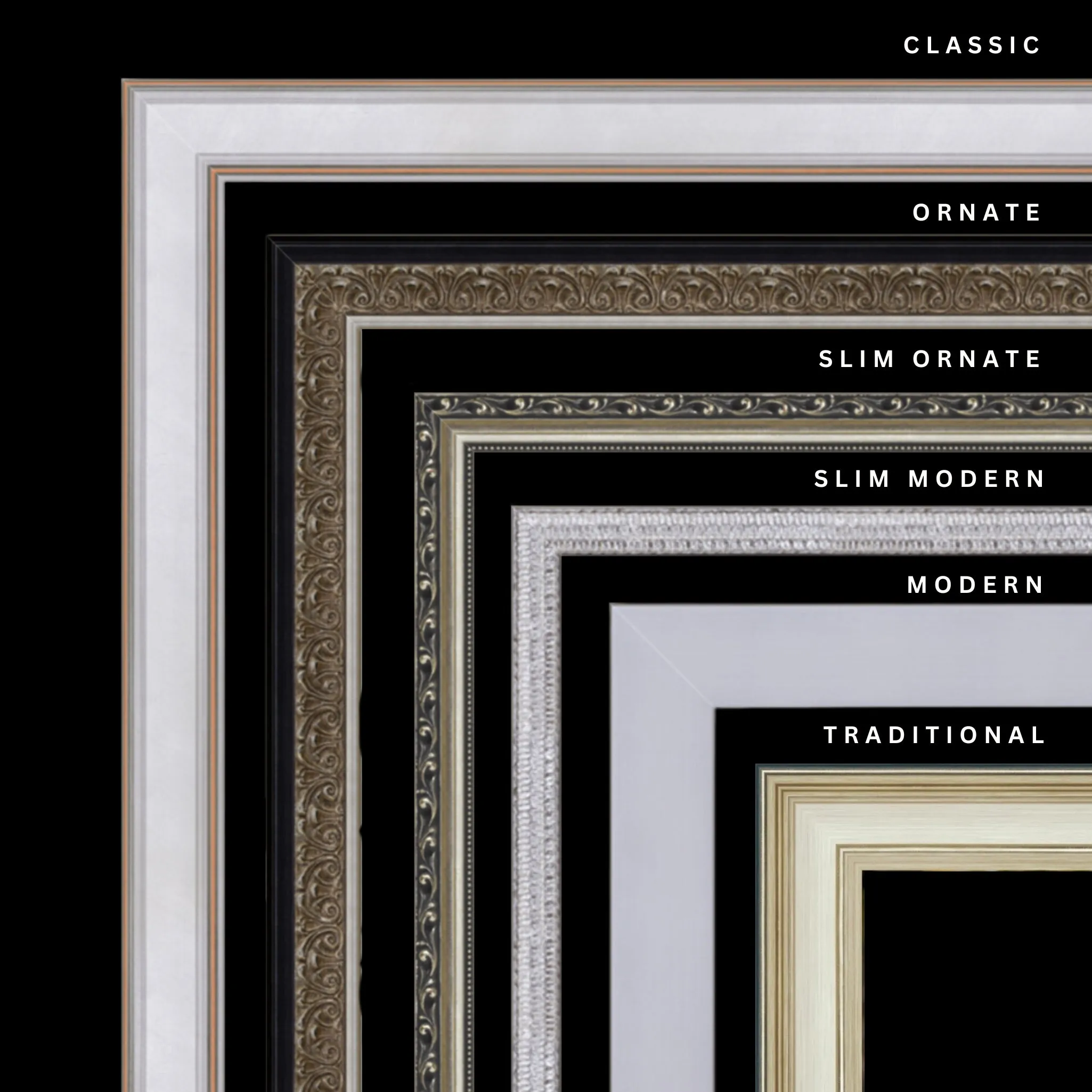 Silver 18x41 Picture Frame Ornate Traditional Classic Antique