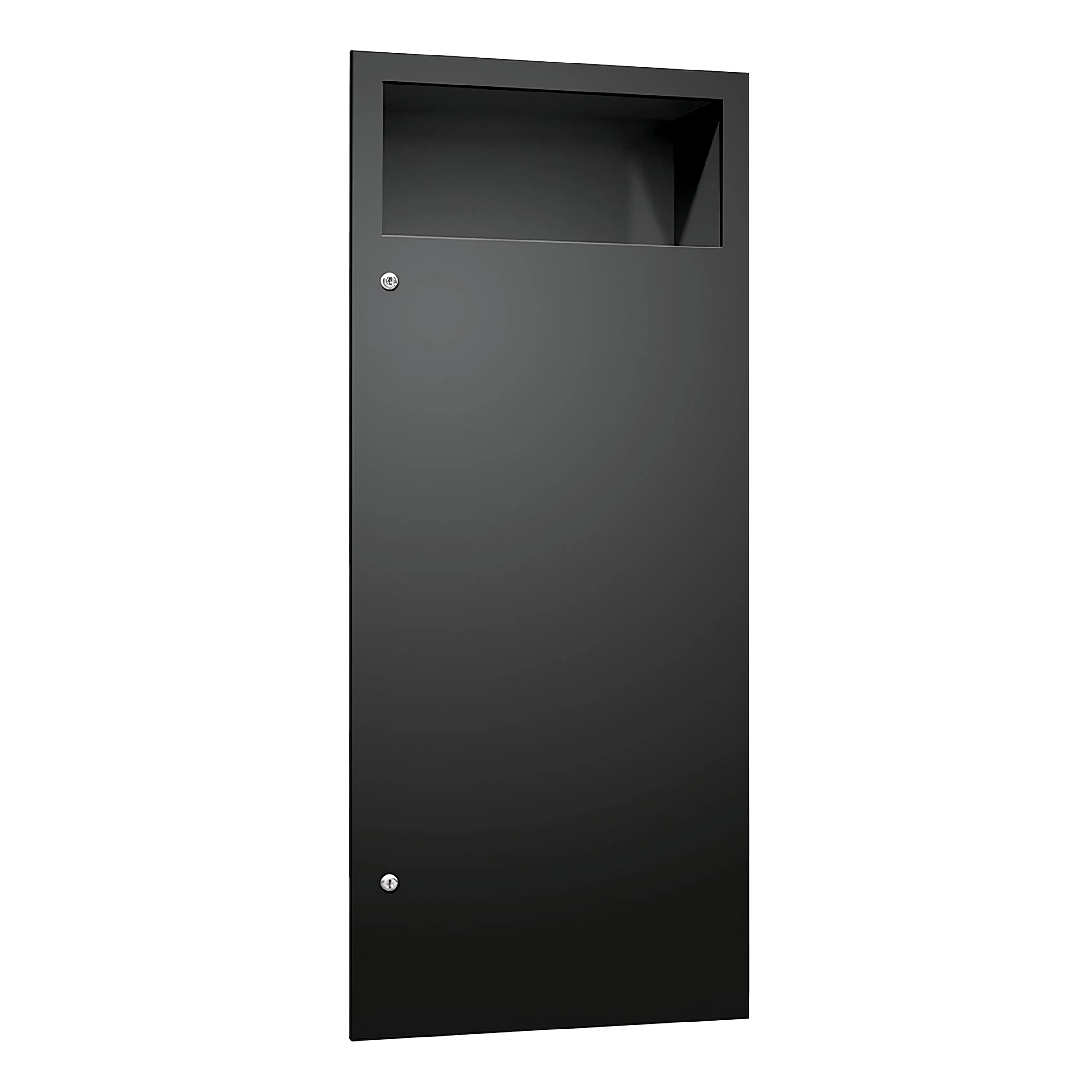 Simplicity™ in Matte Black - Waste Receptacle - 12 gal. - Powder Coated - Recessed - NEW