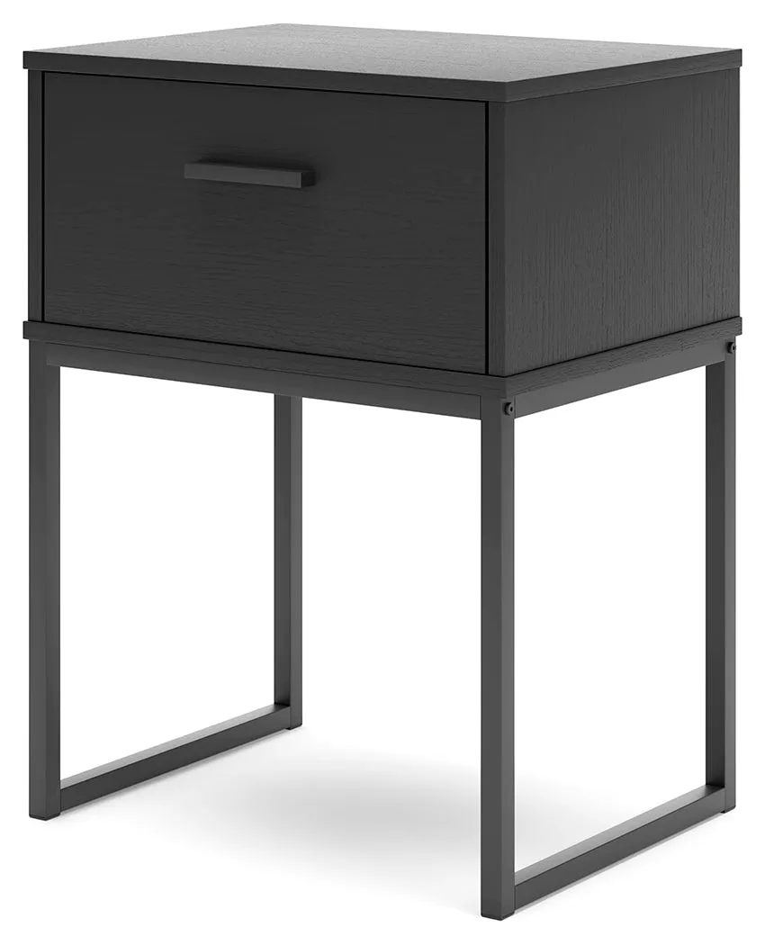 Socalle Twin Panel Headboard with Dresser and 2 Nightstands in Black