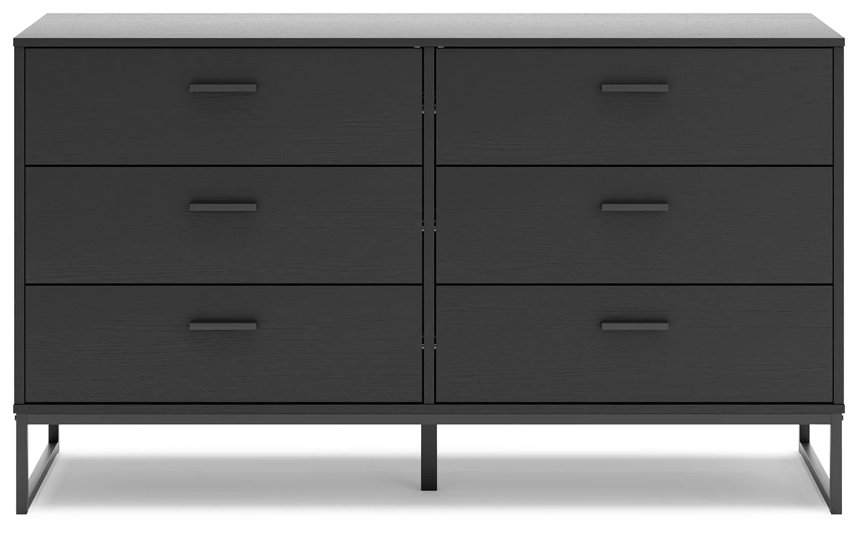 Socalle Twin Panel Headboard with Dresser and 2 Nightstands in Black
