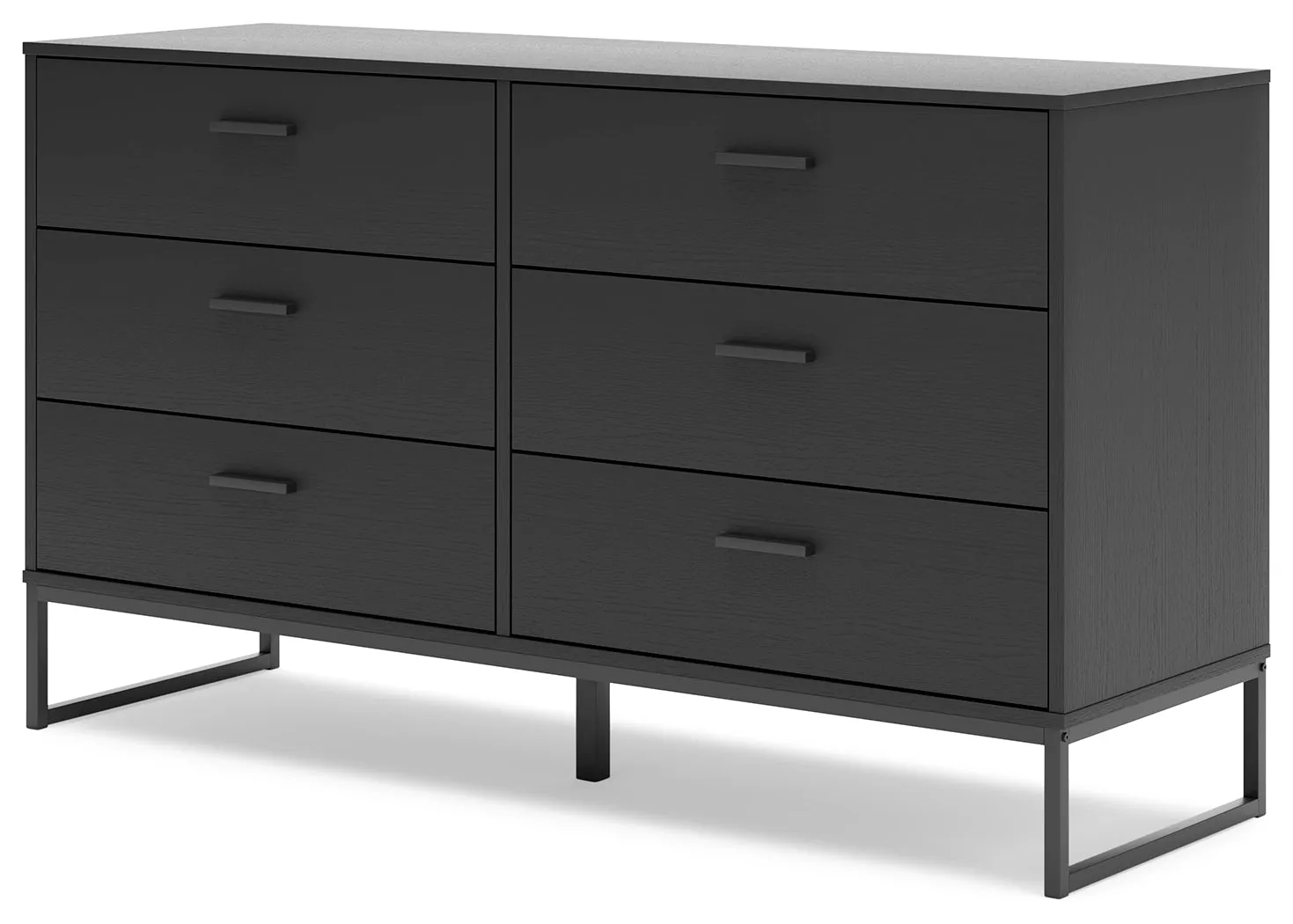 Socalle Twin Panel Headboard with Dresser and 2 Nightstands in Black